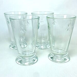 Set of 4 La Rochere Bee Glassware 5"  10 oz Tumbler Glass Paris Musees France
